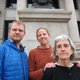 From left to right, supporter Ben Joldersma, Emily Johnston, and Annette Klapstein, whose trial begins this week for shutting down two crude oil pipelines in Minnesota.